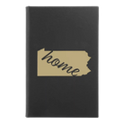 Small black/gold leatherette sketch book laser etched with 'Pennsylvania Home' design