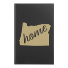 Small black/gold leatherette journal laser etched with 'Oregon Home' design