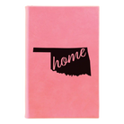Small pink leatherette sketch book laser etched with 'Oklahoma Home' design