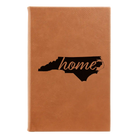 Small rawhide leatherette journal laser etched with 'North Carolina Home' design