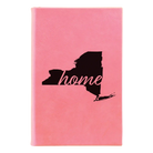 Small pink leatherette journal laser etched with 'New York Home' design