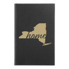 Small black/gold leatherette journal laser etched with 'New York Home' design