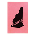 Small pink leatherette sketch book laser etched with 'New Hampshire Home' design