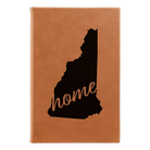 Small rawhide leatherette journal laser etched with 'New Hampshire Home' design