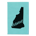 Small teal leatherette sketch book laser etched with 'New Hampshire Home' design
