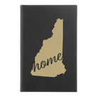 Small black/gold leatherette sketch book laser etched with 'New Hampshire Home' design