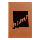Small rawhide leatherette journal laser etched with 'New Mexico home' design