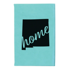 Small teal leatherette journal laser etched with 'New Mexico home' design