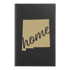 Small black/gold leatherette sketch book laser etched with 'New Mexico home' design