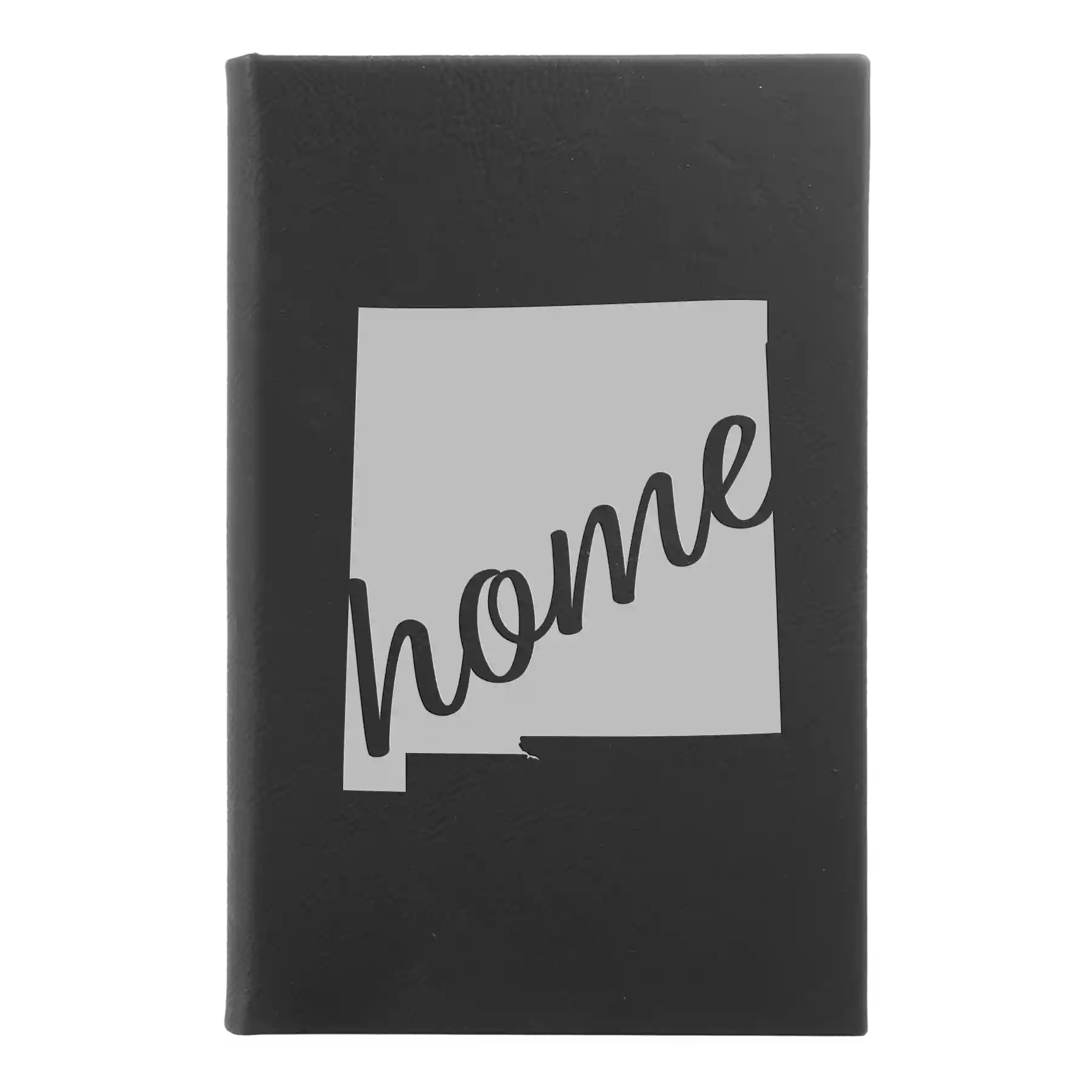 Small black/silver leatherette journal laser etched with 'New Mexico home' design