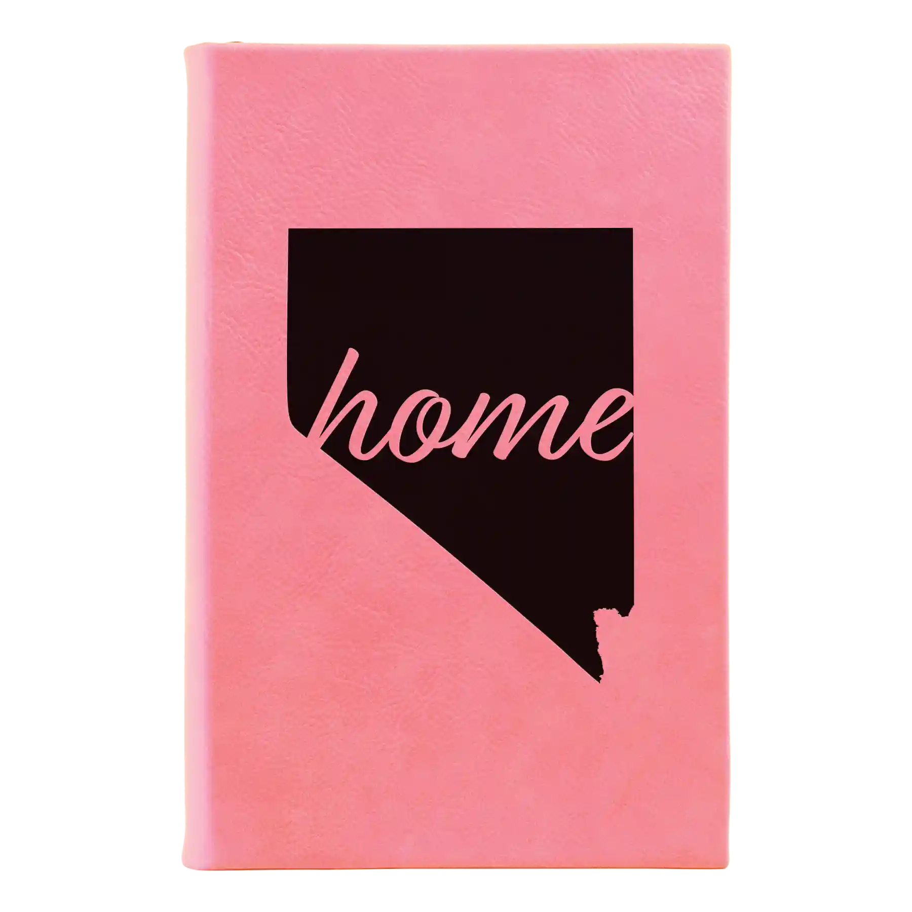Small pink leatherette journal laser etched with 'Nevada Home' design