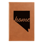 Small rawhide leatherette journal laser etched with 'Nevada Home' design