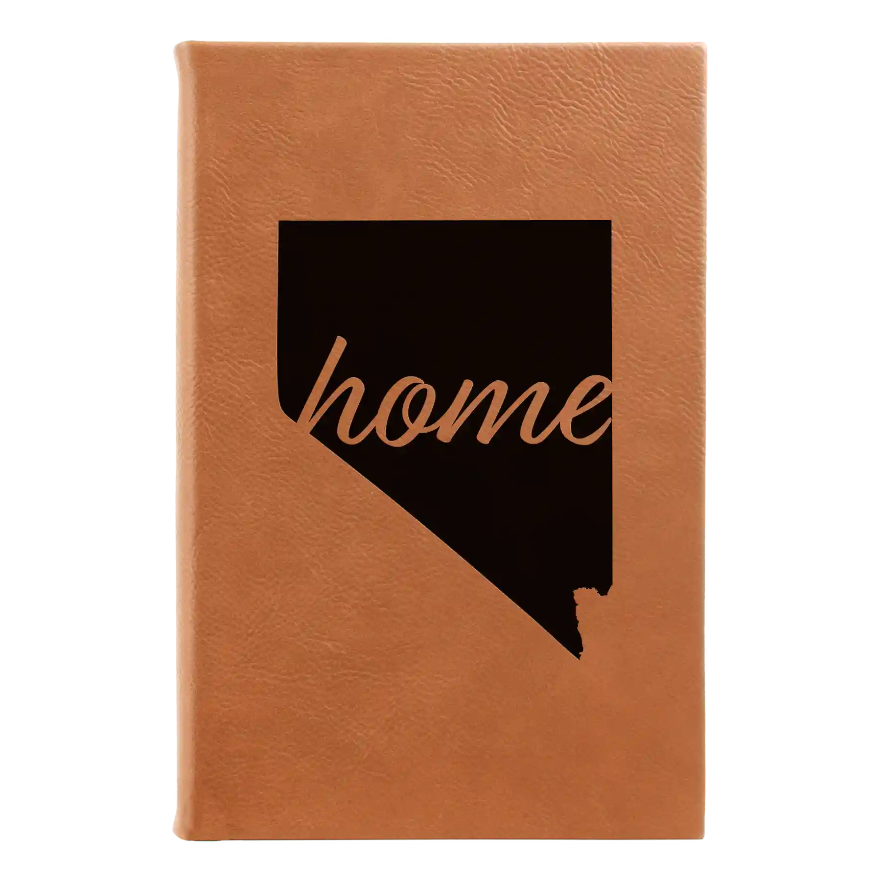 Small rawhide leatherette journal laser etched with 'Nevada Home' design