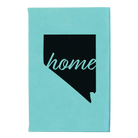 Small teal leatherette journal laser etched with 'Nevada Home' design
