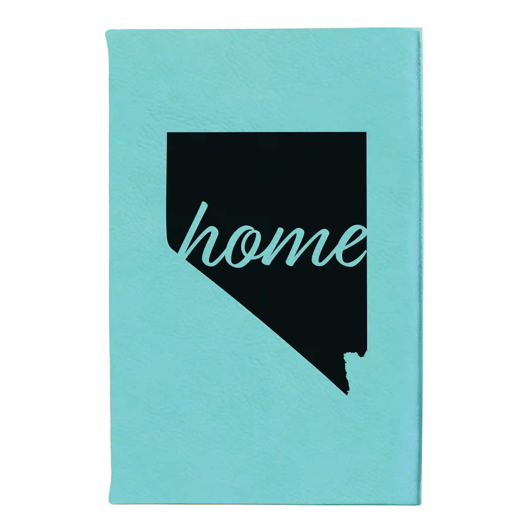 Small teal leatherette journal laser etched with 'Nevada Home' design