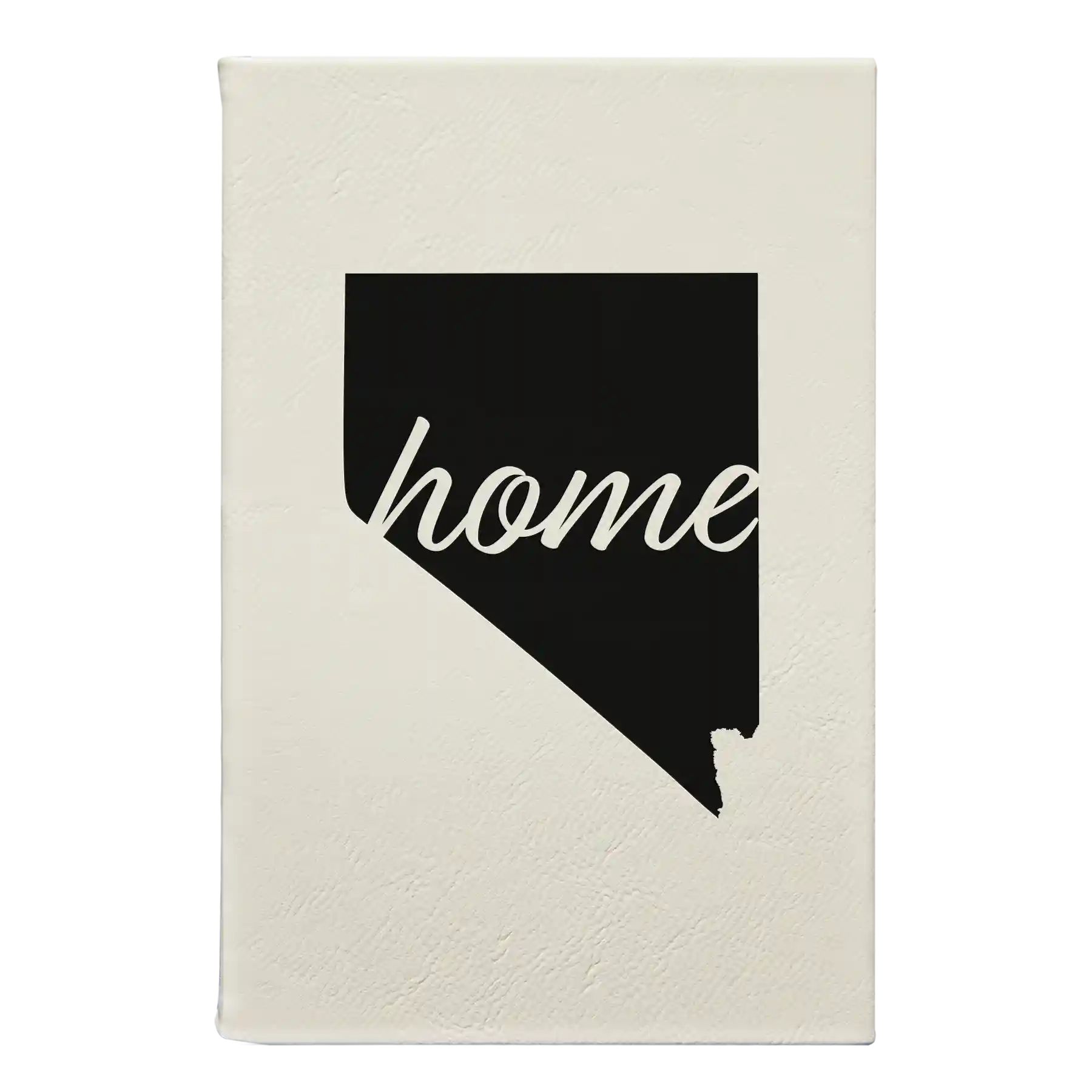 Small white leatherette journal laser etched with 'Nevada Home' design