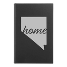 Small black/silver leatherette sketch book laser etched with 'Nevada Home' design
