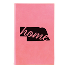 Small pink leatherette journal laser etched with 'Nebraska Home' design