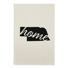 Small white leatherette sketch book laser etched with 'Nebraska Home' design