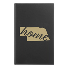 Small black/gold leatherette sketch book laser etched with 'Nebraska Home' design