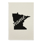 Small white leatherette sketch book laser etched with 'Minnesota Home' design