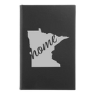 Small black/silver leatherette sketch book laser etched with 'Minnesota Home' design
