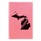 Small pink leatherette journal laser etched with 'Michigan Home' design