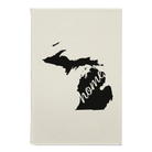 Small white leatherette sketch book laser etched with 'Michigan Home' design