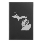 Small black/silver leatherette journal laser etched with 'Michigan Home' design