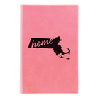 Small pink leatherette journal laser etched with 'Massachusetts Home' design