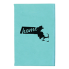 Small teal leatherette journal laser etched with 'Massachusetts Home' design