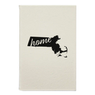 Small white leatherette journal laser etched with 'Massachusetts Home' design