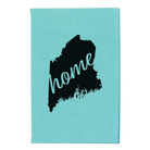 Small teal leatherette sketch book laser etched with 'Maine Home' design