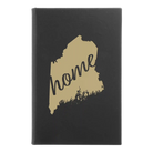 Small black/gold leatherette journal laser etched with 'Maine Home' design