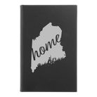 Small black/silver leatherette journal laser etched with 'Maine Home' design