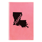 Small pink leatherette journal laser etched with 'Louisiana Home' design