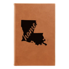 Small rawhide leatherette journal laser etched with 'Louisiana Home' design