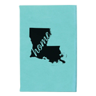 Small teal leatherette journal laser etched with 'Louisiana Home' design