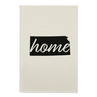 Small white leatherette sketch book laser etched with 'Kansas Home' design