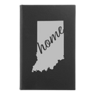 Small black/silver leatherette sketch book laser etched with 'Indiana Home' design