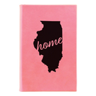 Small pink leatherette journal laser etched with 'Illinois Home' design