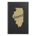Small black/gold leatherette journal laser etched with 'Illinois Home' design