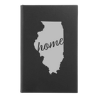 Small black/silver leatherette journal laser etched with 'Illinois Home' design