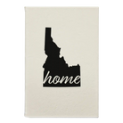 Small white leatherette sketch book laser etched with 'Idaho Home' design