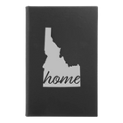 Small black/silver leatherette journal laser etched with 'Idaho Home' design