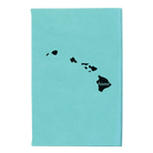 Small teal leatherette sketch book laser etched with 'Hawaii Home' design