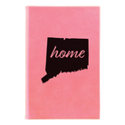 Small pink leatherette journal laser etched with 'Connecticut Home' design