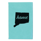 Small teal leatherette journal laser etched with 'Connecticut Home' design