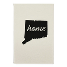 Small white leatherette sketch book laser etched with 'Connecticut Home' design