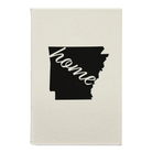 Small white leatherette sketch book laser etched with 'Arkansas Home' design